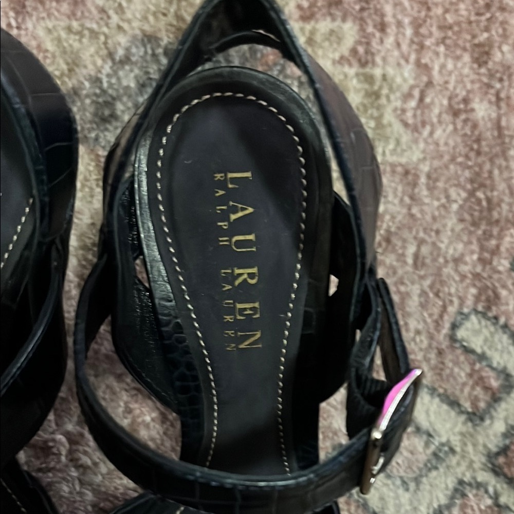 Navy Ralph Lauren Croc-Embossed Women's heels - Picture 2 of 5